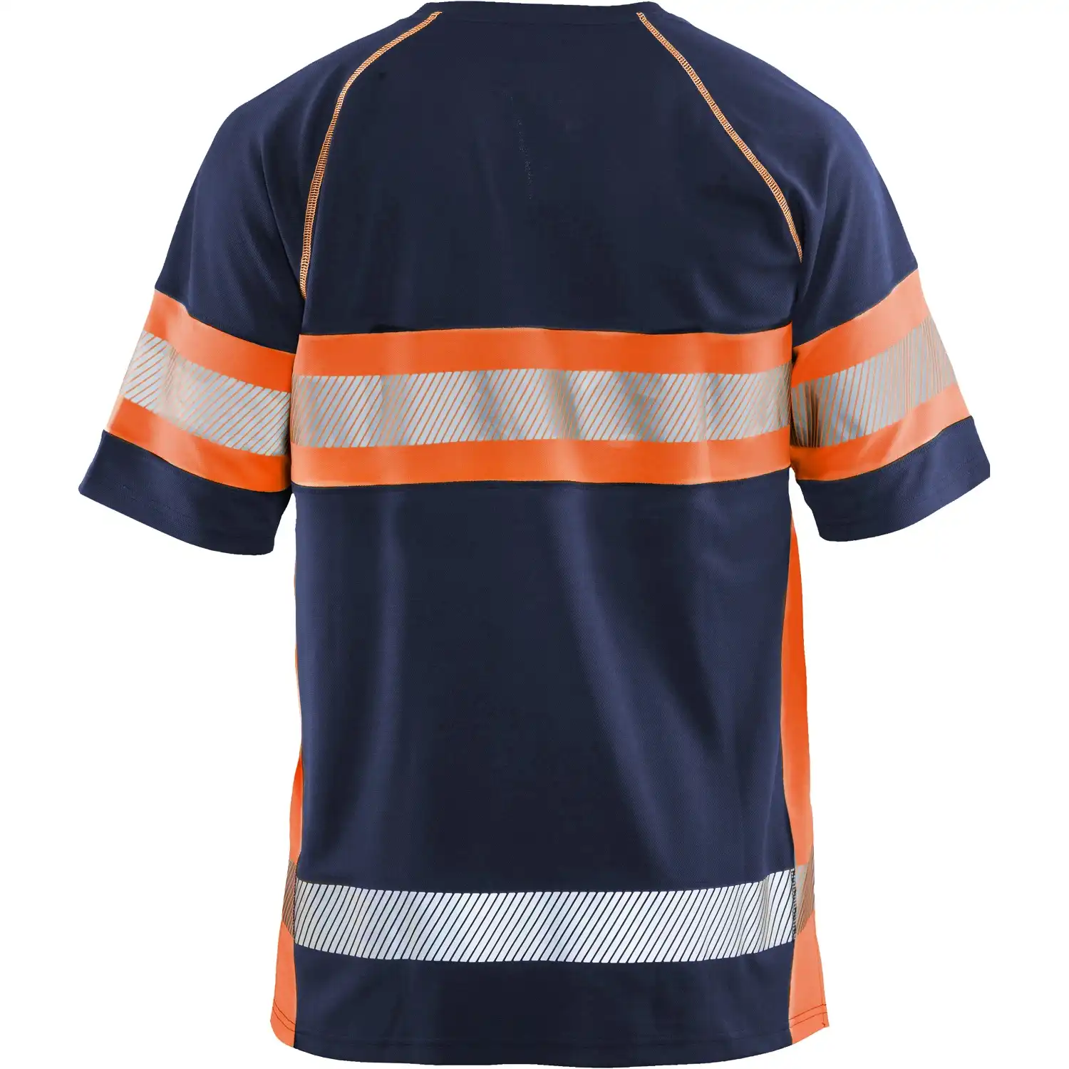 Warnschutz T-Shirt mit UV-Schutz "3337" in marine/orange, L - Thumbnail 2