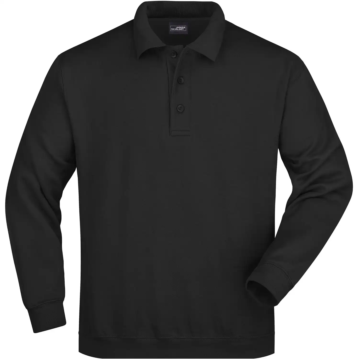 Polo Sweatshirt Heavy "JN041" in schwarz, L - Bild 1
