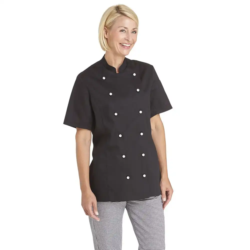 Damen-Kochjacke Halbarm "08/2519" in schwarz, 48 - Thumbnail 1