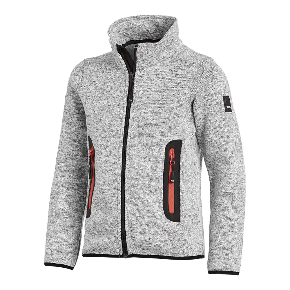 Kinder-Strickfleecejacke "MATS" KIDS in grau, 110/116 - Thumbnail 1