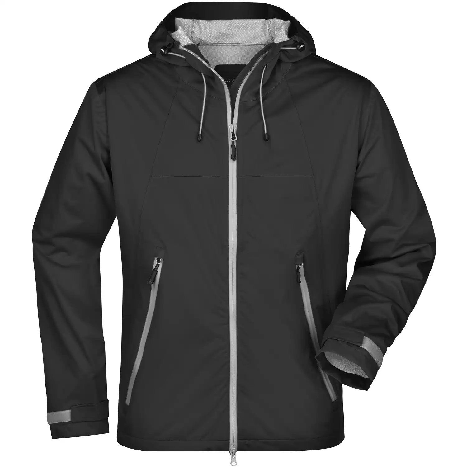 Ultralight Regenjacke "JN1098" in black/silver, 3XL - Bild 1