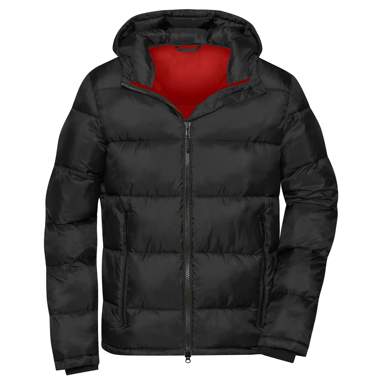 Winter-Steppjacke "JN1168" in black/red, 3XL - Thumbnail 1