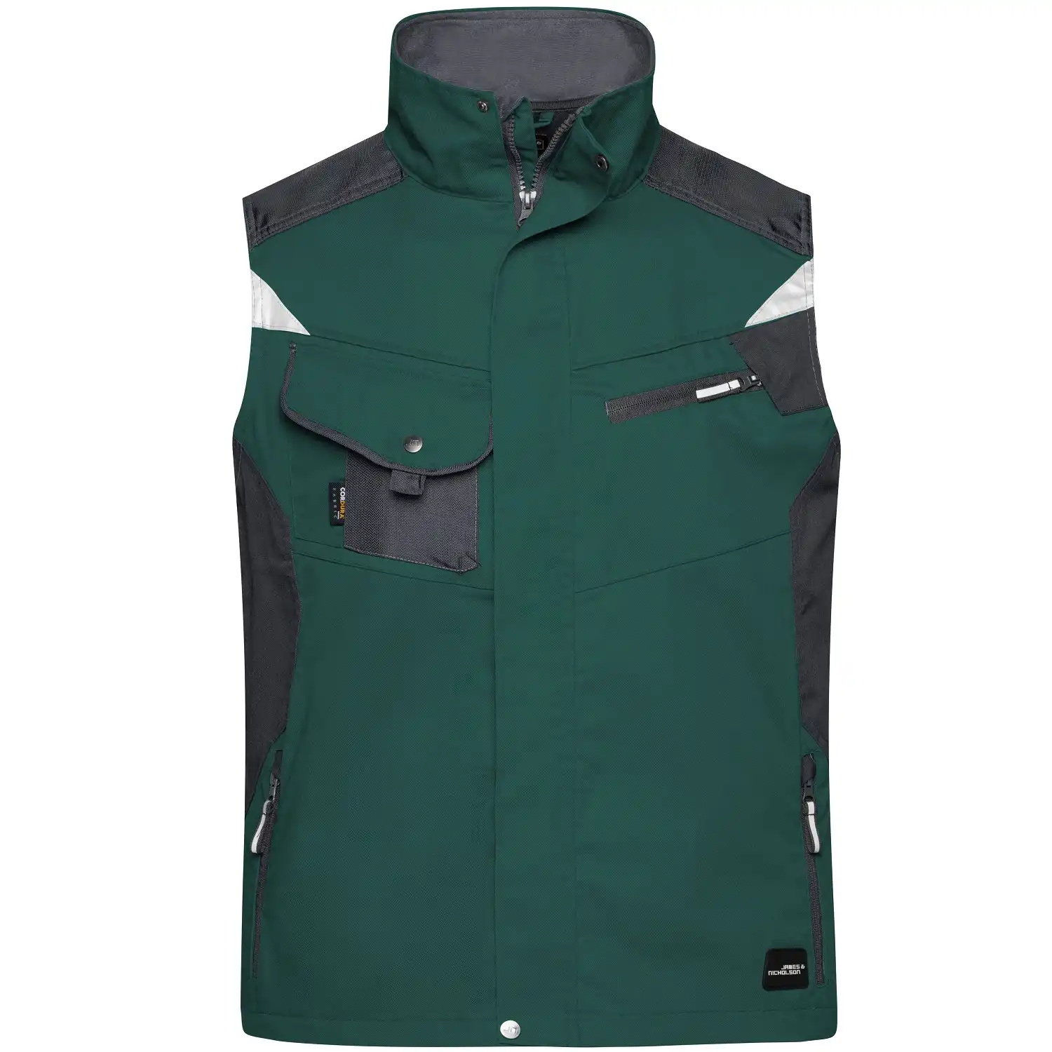 Arbeitsweste "JN822" in dark-green/black, 3XL - Thumbnail 1
