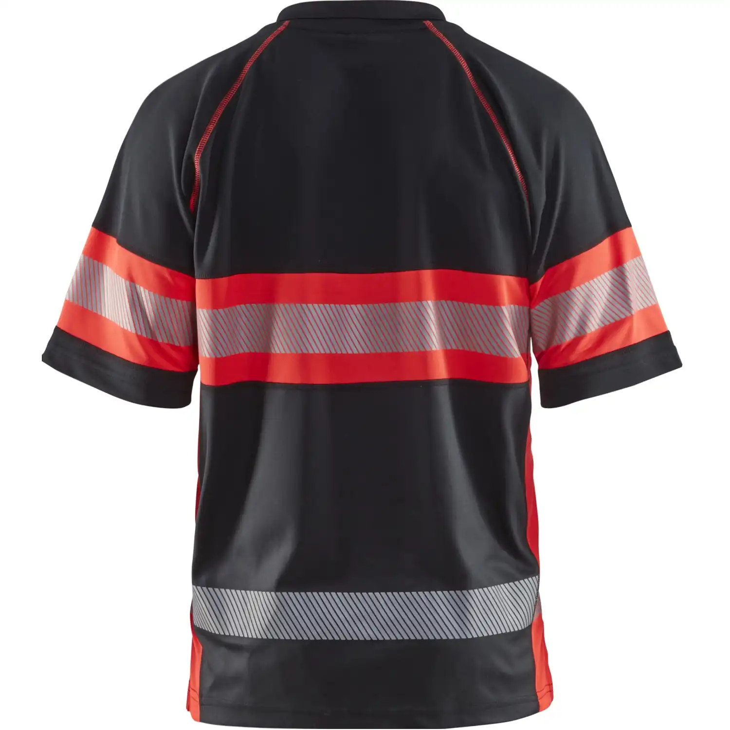 Warnschutz Polo-Shirt mit UV-Schutz "3338" in schwarz/rot, 3XL - Thumbnail 2