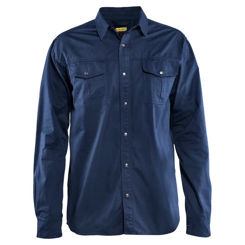 Baumwoll-Arbeitshemd "3297" langarm in marine, 3XL - Thumbnail 1