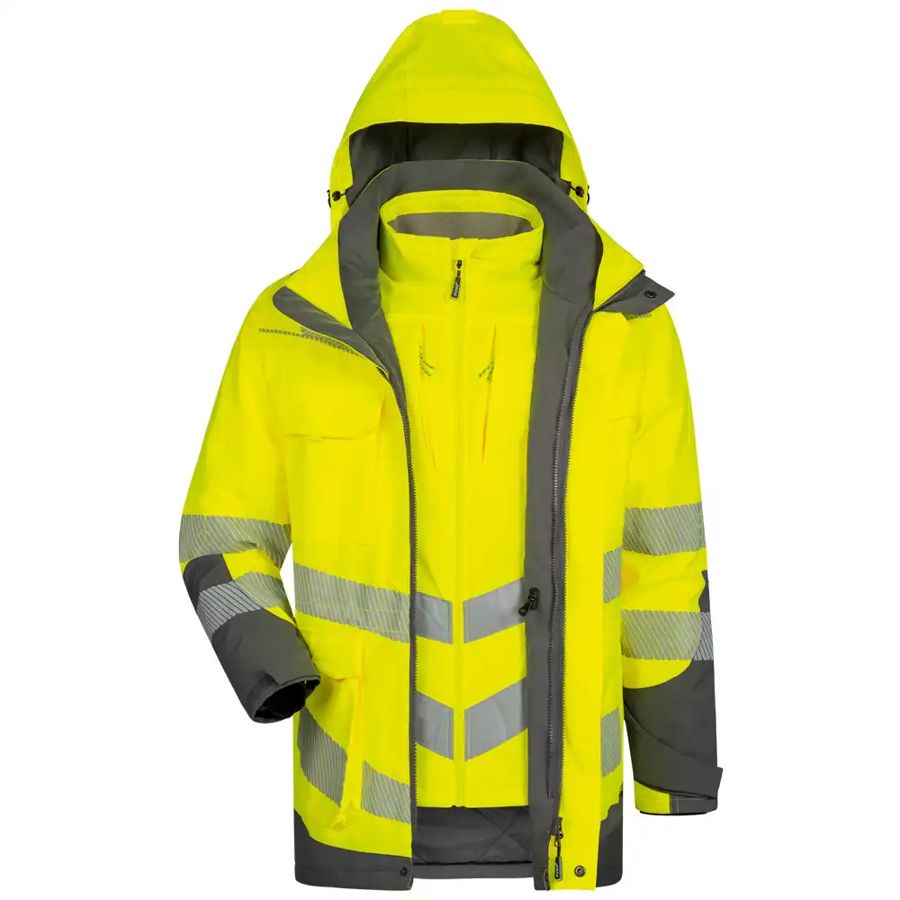 Warnschutz Regenparka  in gelb/grau, M - Thumbnail 3