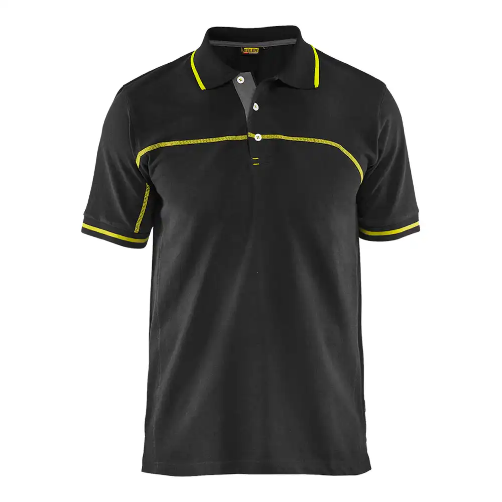 Polo-Shirt "3389" in schwarz/gelb, L - Thumbnail 1