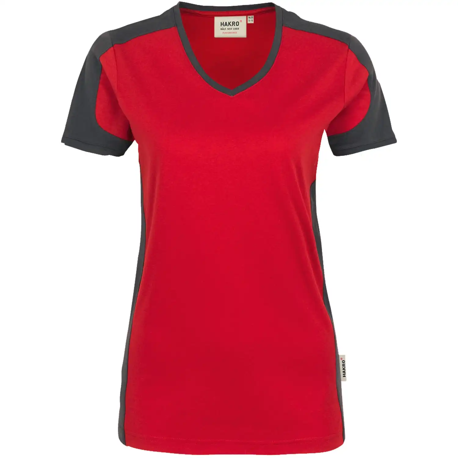 Damen V-Shirt "CONTRAST PERFORMANCE" 190 in Rot, L - Bild 1