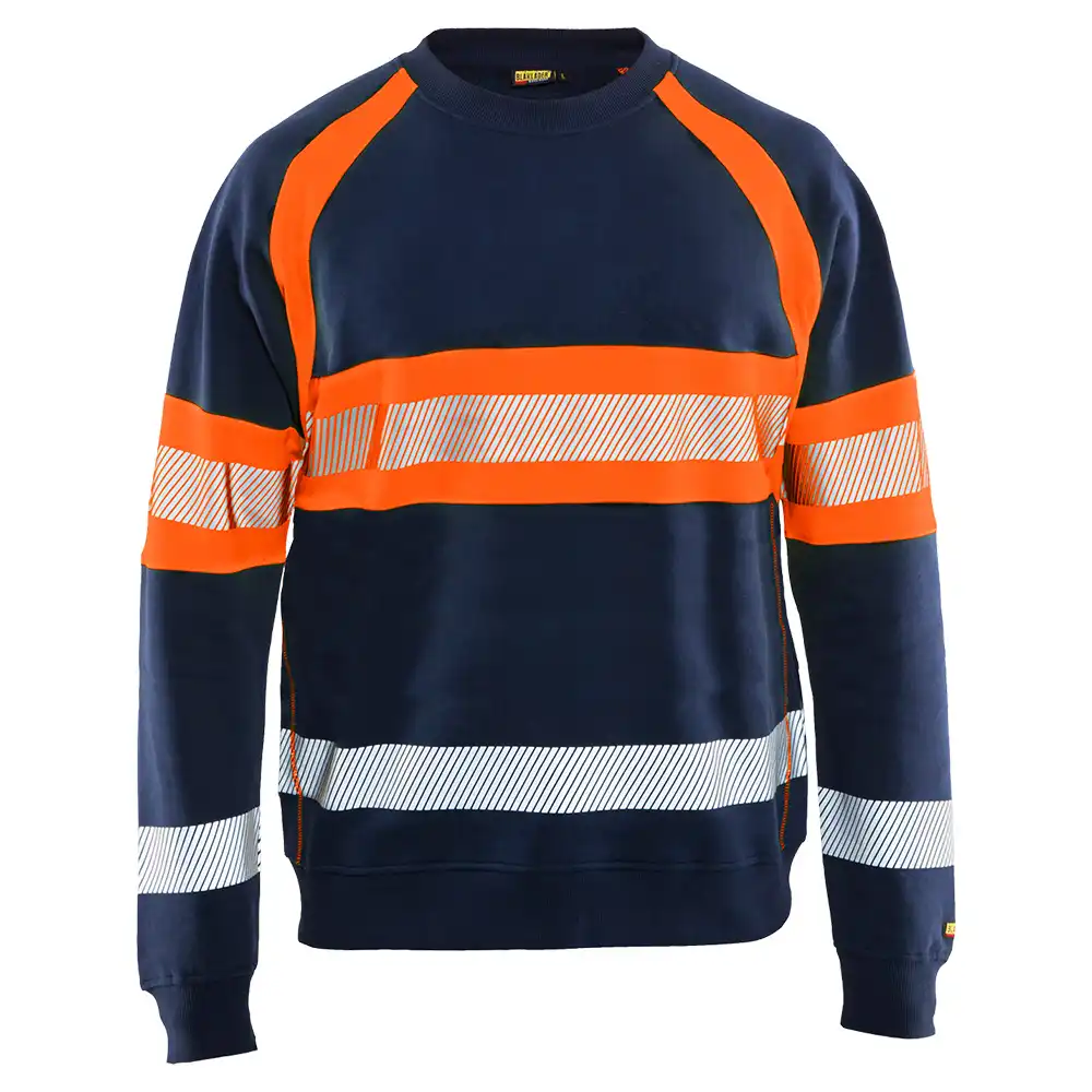 Warnschutz Pullover "3359" in marine/orange, L - Thumbnail 1