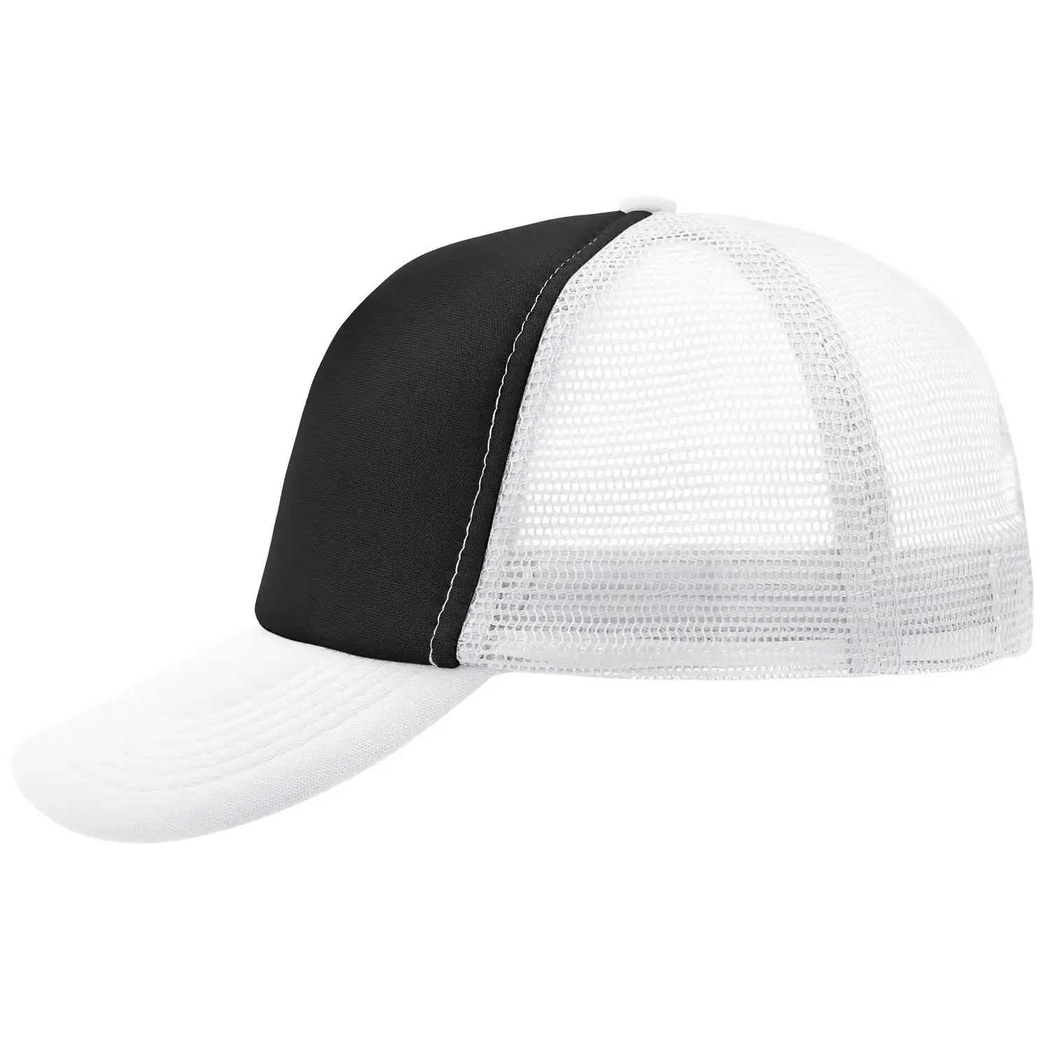 Mesh Basecap "MB070" 5-Panel-Polyester in black/white - Bild 1