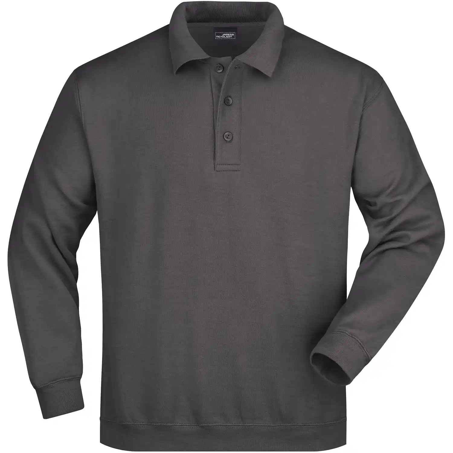 Polo Sweatshirt Heavy "JN041" in carbon, L - Bild 1