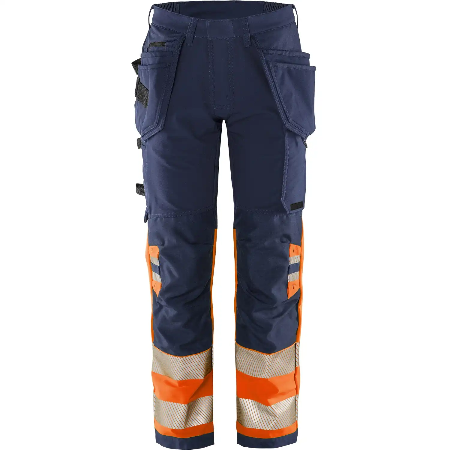 Warnschutz Stretch Handwerkerhose Kl. 1 "2643 GSTP" Green Stiby in orange/marine, C44 - Thumbnail 1