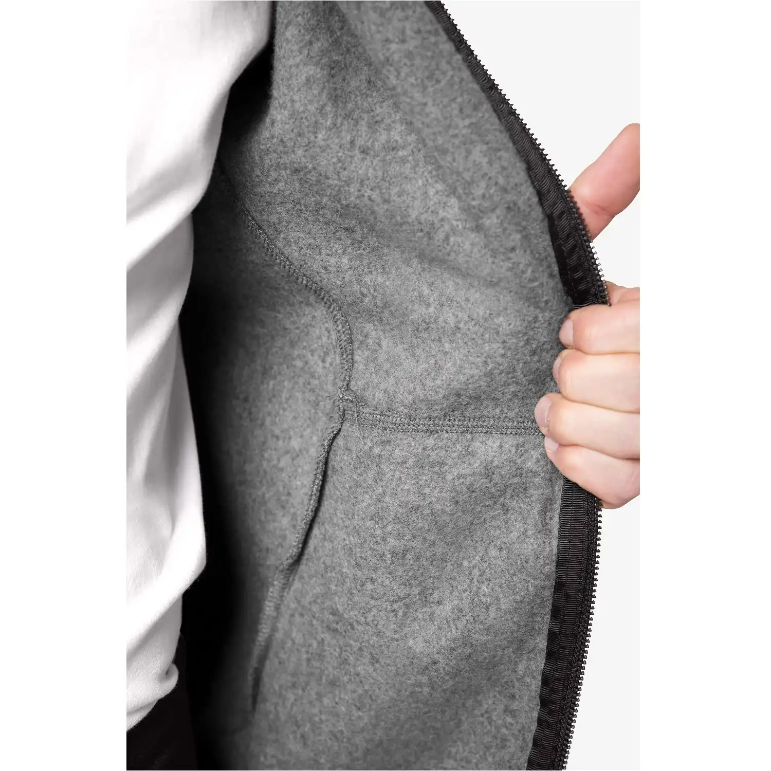 Kapuzen-Sweatjacke "BENNO" grau in XL - Thumbnail 3