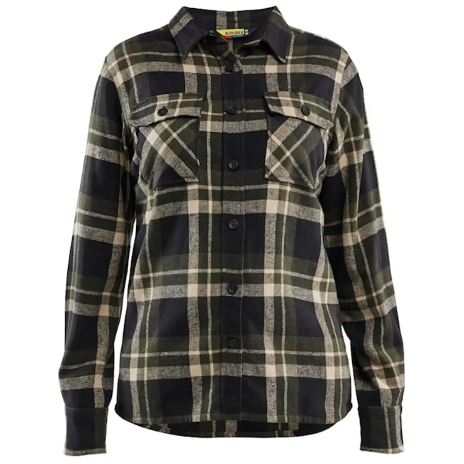 Damen Flanellhemd "STRIKER" in waldgrün/schwarz, XS - Thumbnail 1