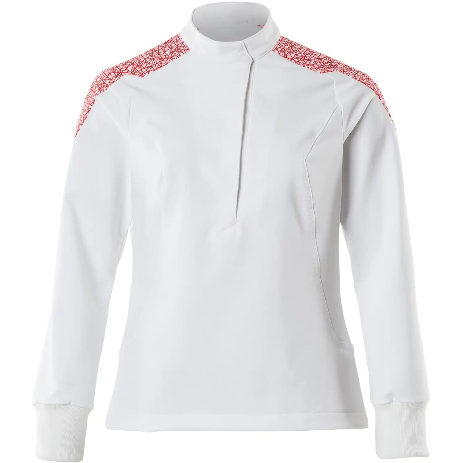 Damen Stretch Schlupfjacke "20062-511" in weiß/verkehrsrot, XS - Thumbnail 1