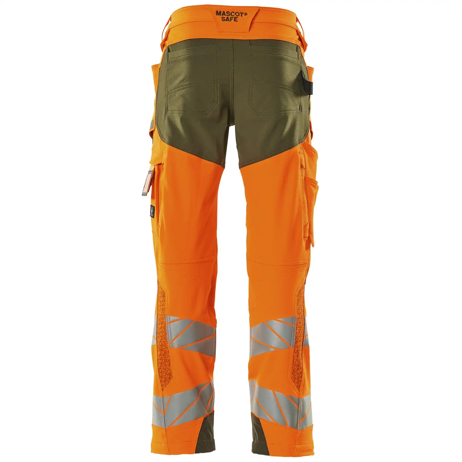 Warn Stretchbundhose Kl.2 ACCELERATE SAFE  in orange/moosgrün, 76C52 (EU 26) - Thumbnail 2