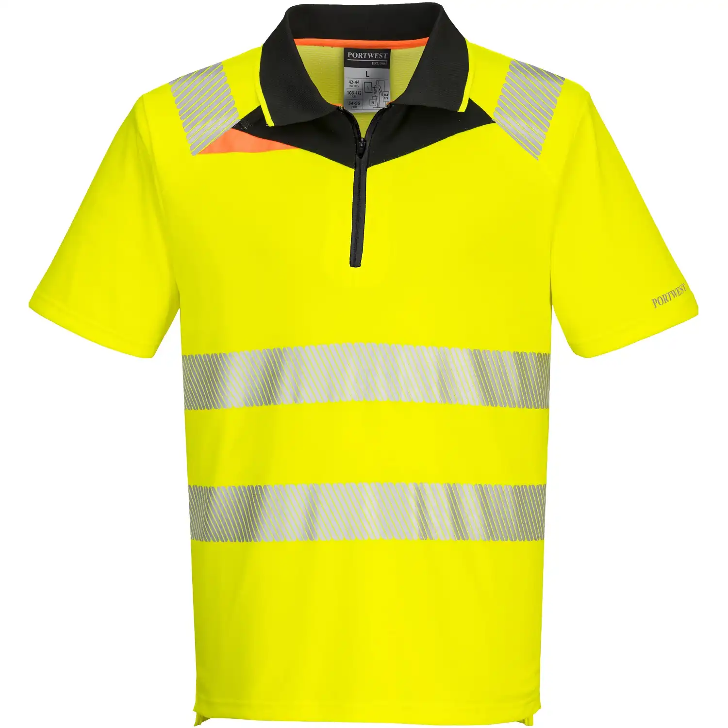 Warnschutz Polo-Shirt "DX412" DX4 in gelb/schwarz, 3XL - Bild 1
