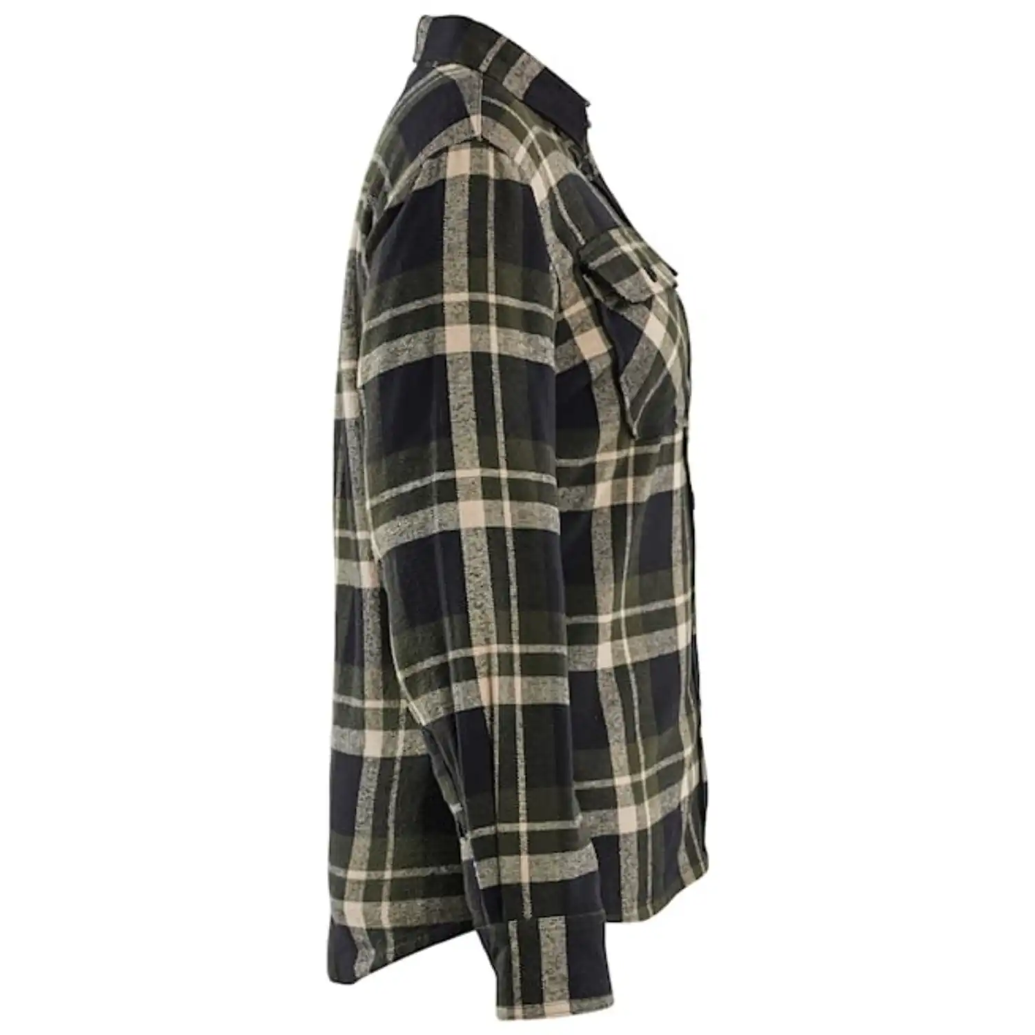 Damen Flanellhemd "STRIKER" in waldgrün/schwarz, XS - Thumbnail 3