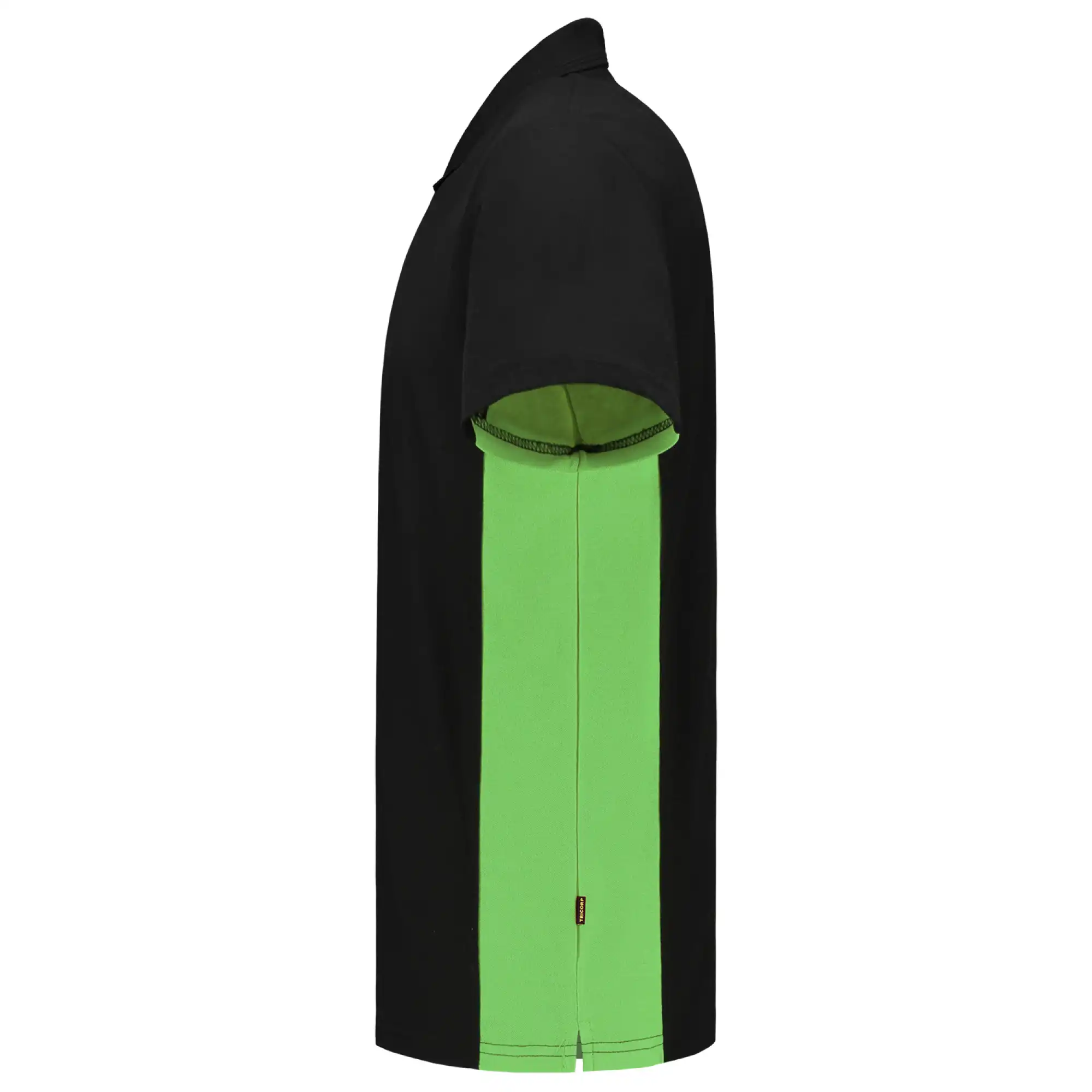 Polo-Shirt Bicolor "202004" Workwear in XS, black/lime - Thumbnail 3