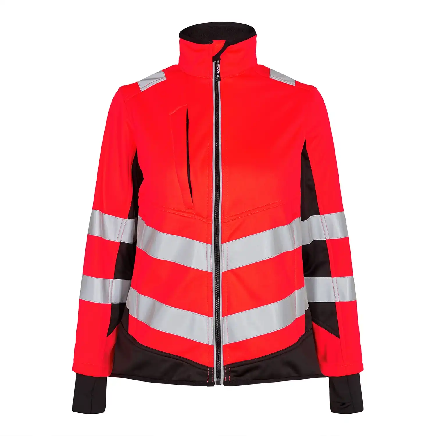 Damen Warnschutz Softshelljacke "1156-237" Safety Kl. 2 in rot/schwarz, S - Thumbnail 1