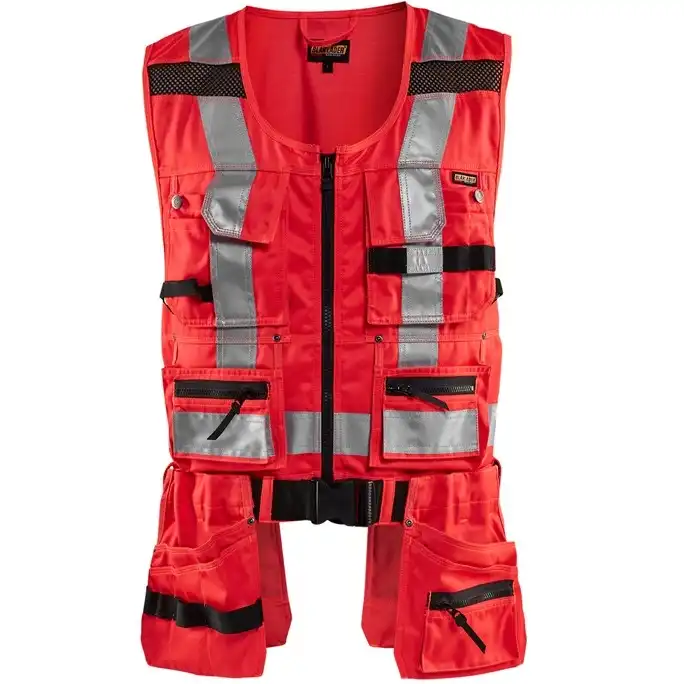 Warnschutz Montageweste "3032" in 3XL, Rot - Thumbnail 1