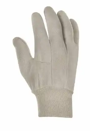 Baumwoll-Köper Arbeitshandsschuhe rohweiß mit Strickbund in 10 (XL) - Bild 1