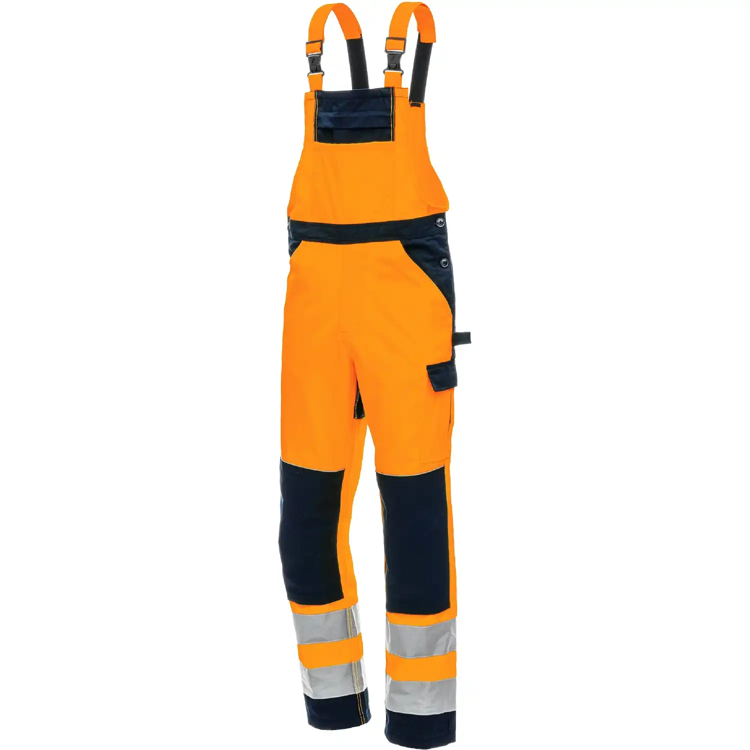 Warnschutz Latzhose "MOTION TEX VIZ in orange/marine, 48 - Thumbnail 1