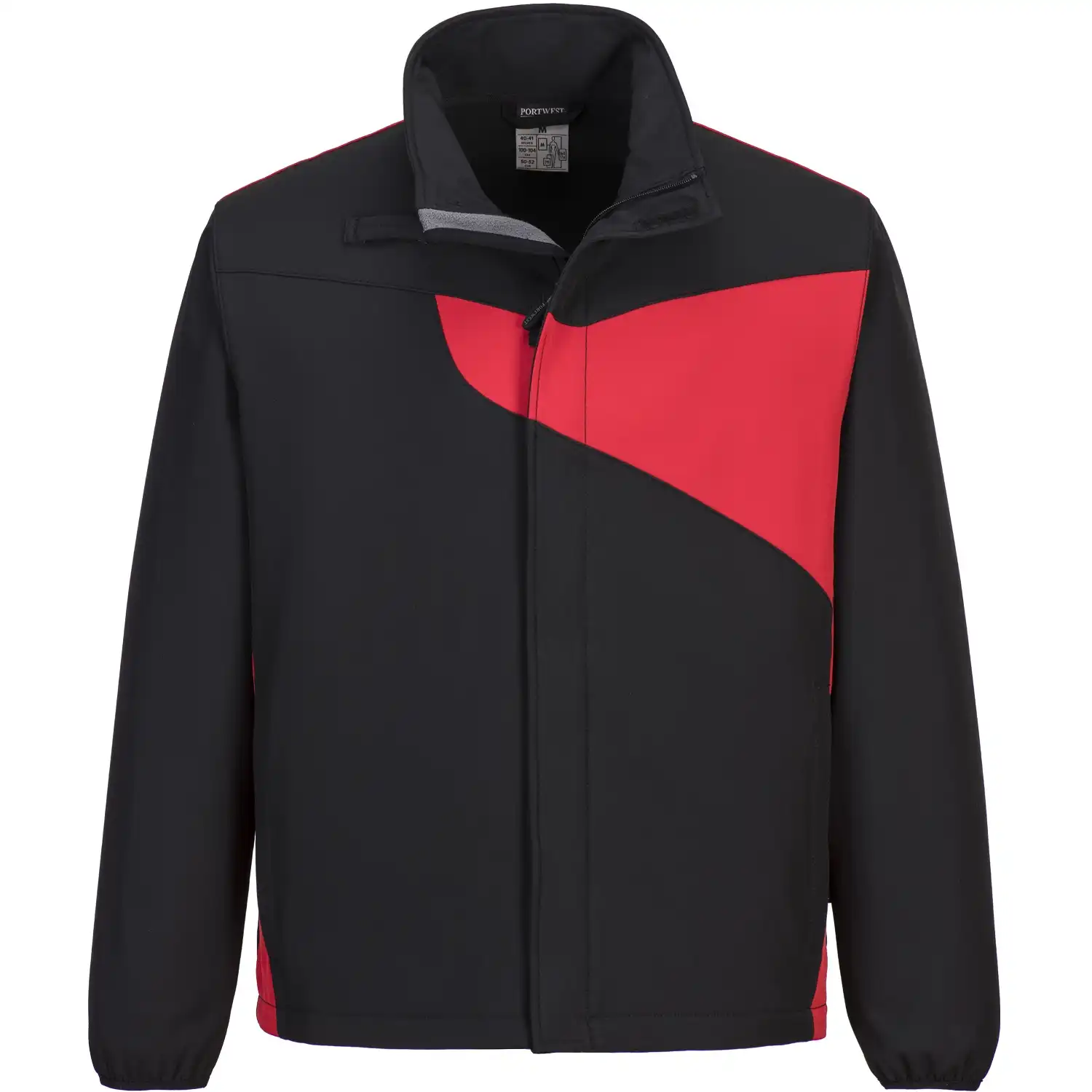 Softshelljacke "PW271" PW2 in schwarz/rot, L - Thumbnail 1