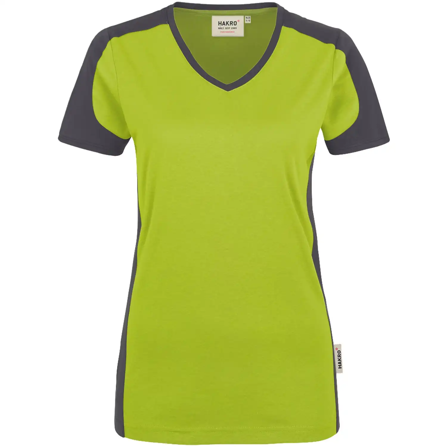 Damen V-Shirt "CONTRAST PERFORMANCE" 190 in kiwi, S - Thumbnail 1