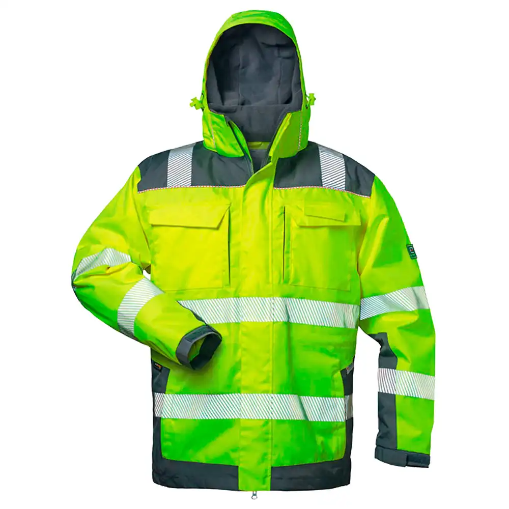 Warnschutz-Winterjacke 2in1 "RUFUS"Gelb/Grau in L - Thumbnail 1