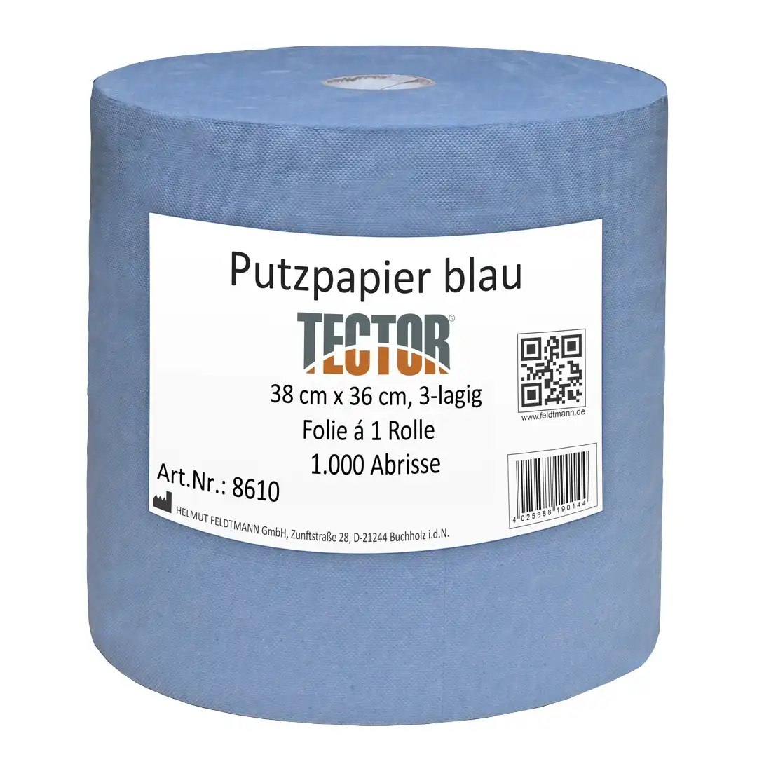 Putzpapier 38x36cm 3-lagig blau - 1000 Blatt/Rolle - Bild 1