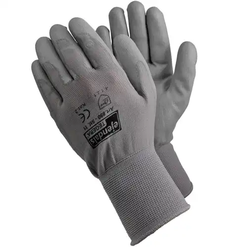 Soft-PU Nylon-Feinstrickhandschuhe schwarz vollbeschichtet - Thumbnail 1