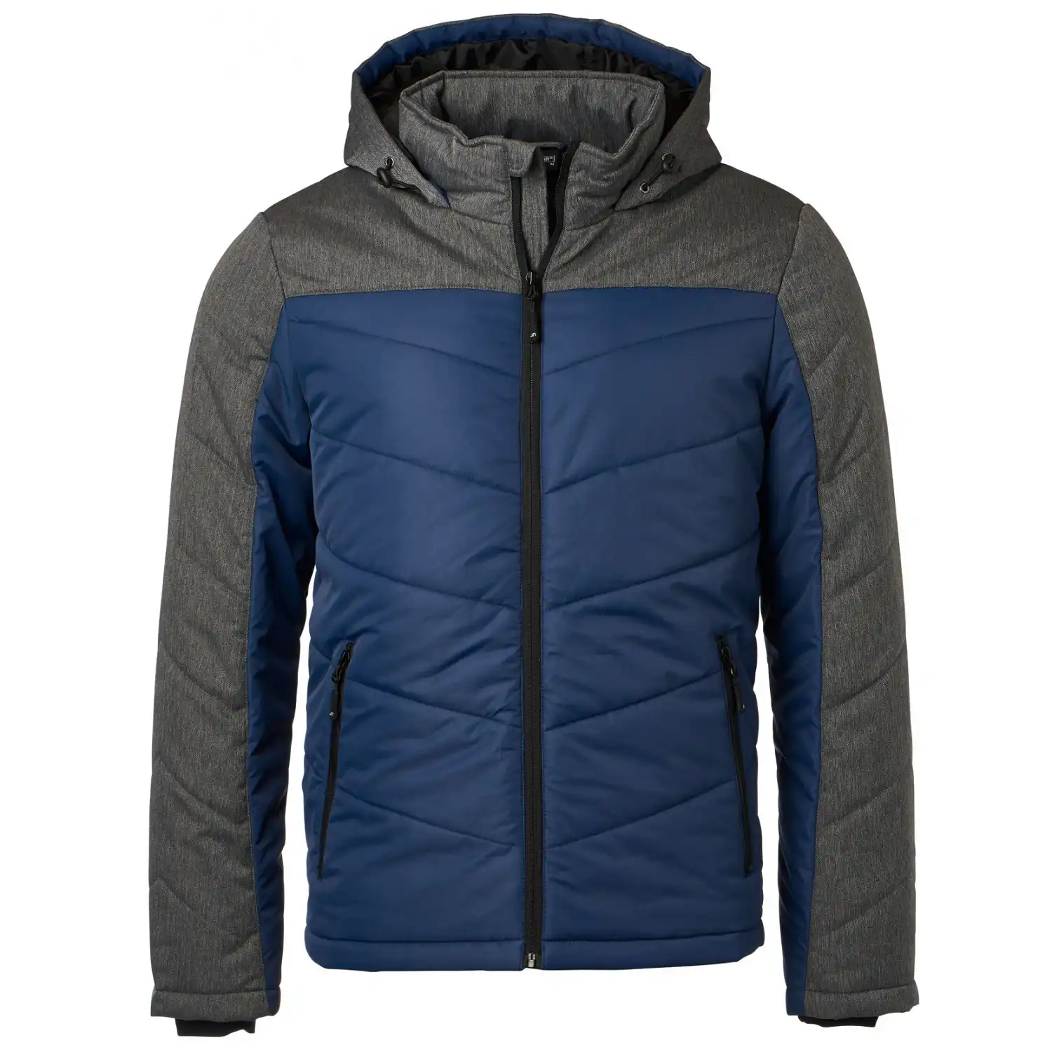 Kapuzen Winterjacke "JN1134" in navy/anthracite-melange, S - Thumbnail 1