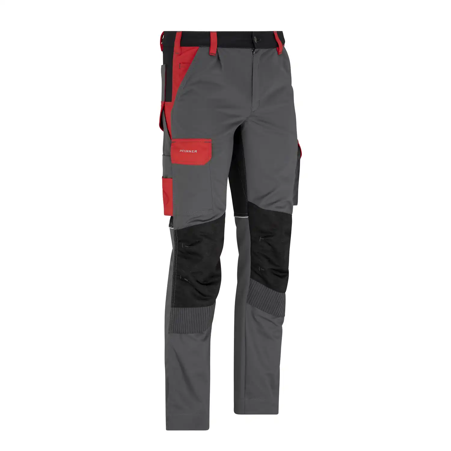 Bundhose "StretchZone® Canvas in grau/rot, 52 - Thumbnail 1