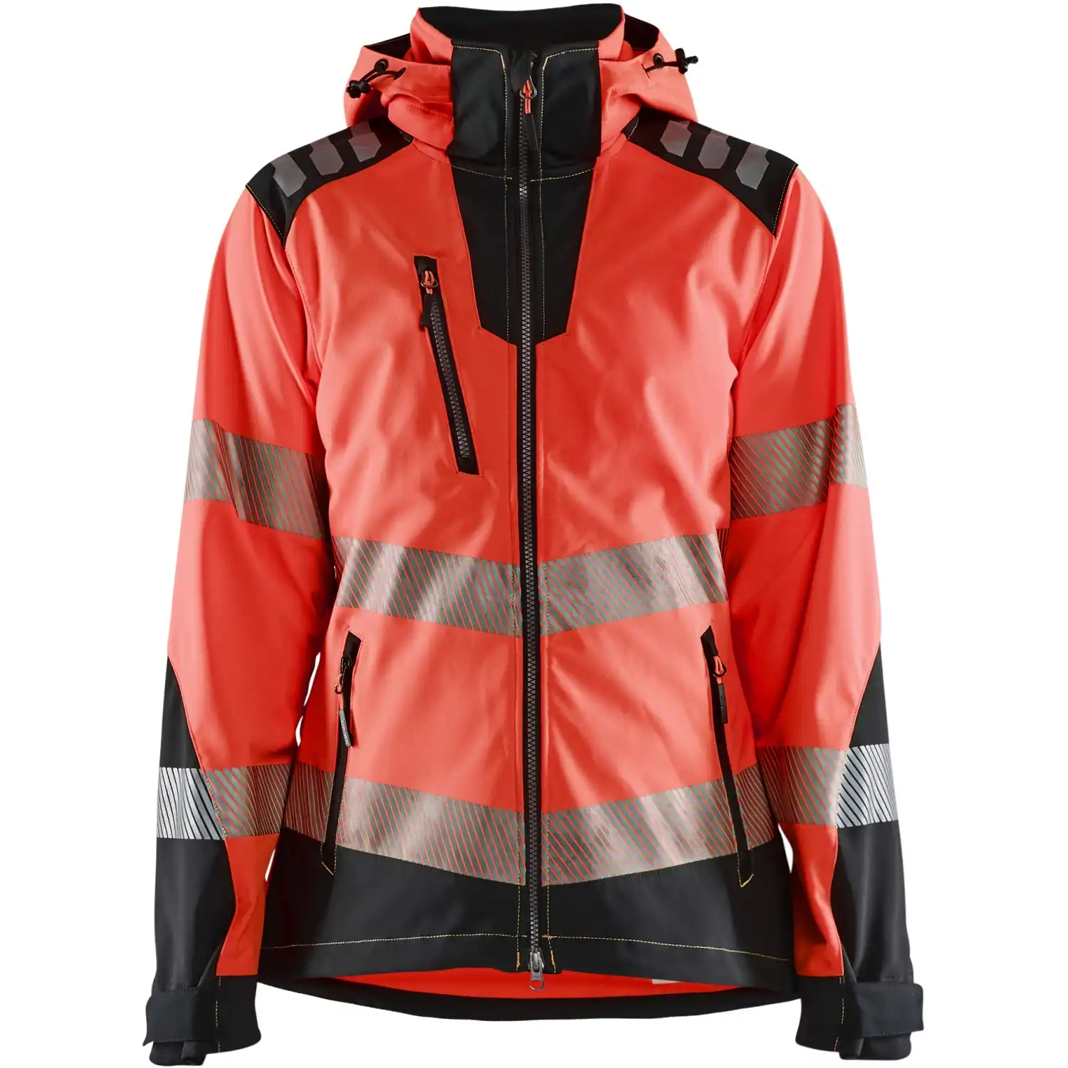 Damen Warnschutz Softshelljacke "4791" in rot/schwarz, XS - Thumbnail 1