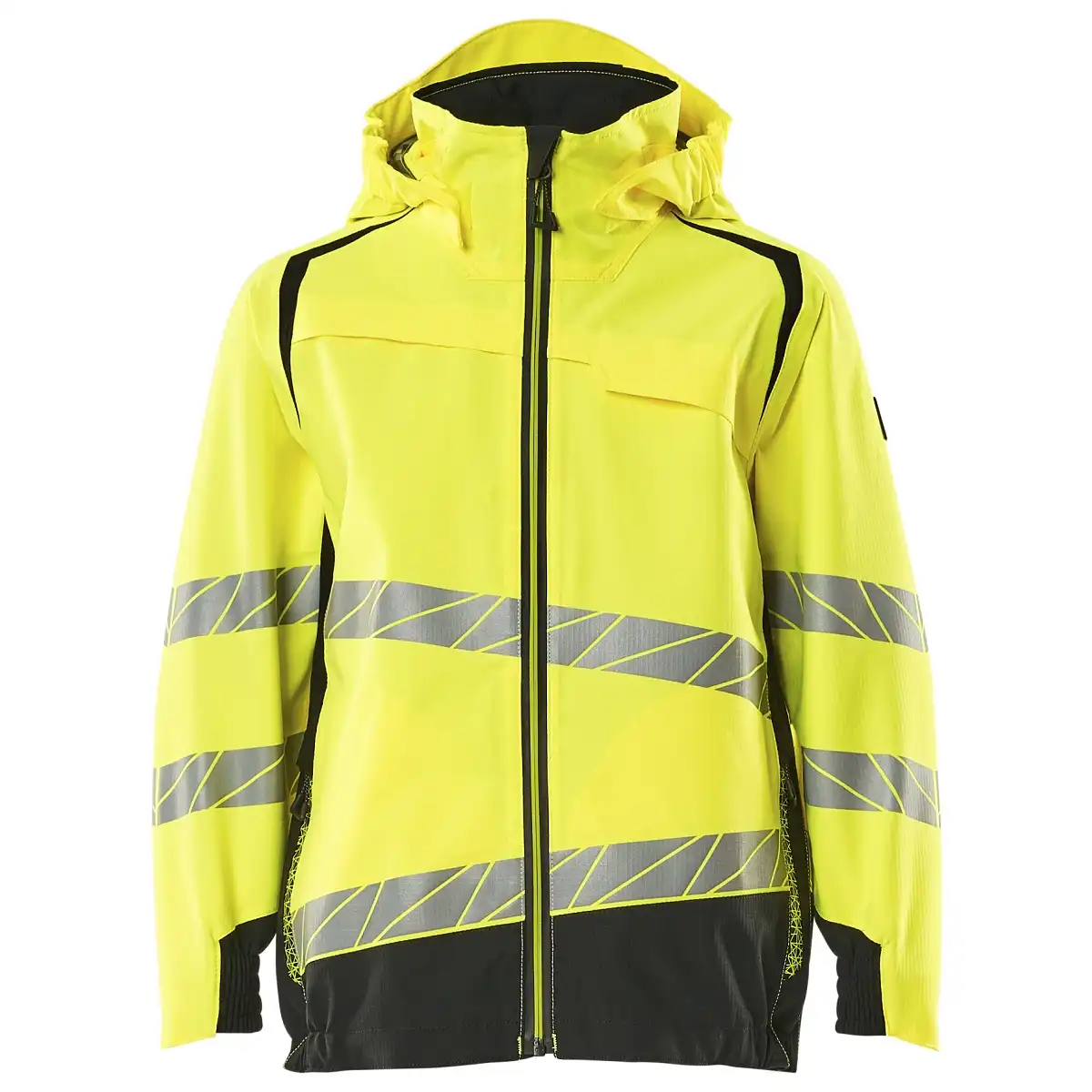 Kinder Hi-Vis Hardshell-Regenjacke "ACCELERATE SAFE" in gelb/schwarz, 104 - Thumbnail 1