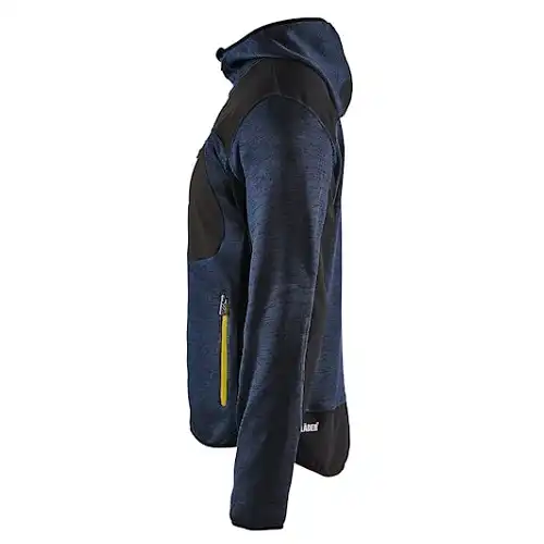 Strickjacke "4930" mit Softshell in dunkelblau/gelb, M - Thumbnail 3