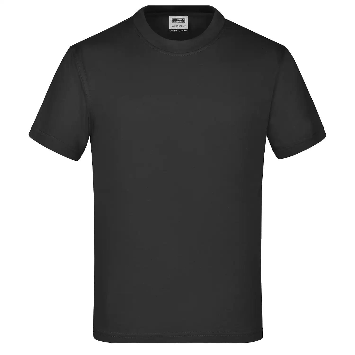 Kinder T-Shirt Basic-T "JN019" in black, XS - Thumbnail 1