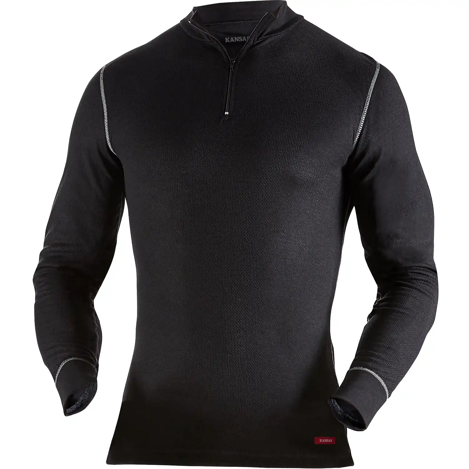 Zip-Funktions-Unterhemd langarm "789 OF" schwarz in XL - Thumbnail 1