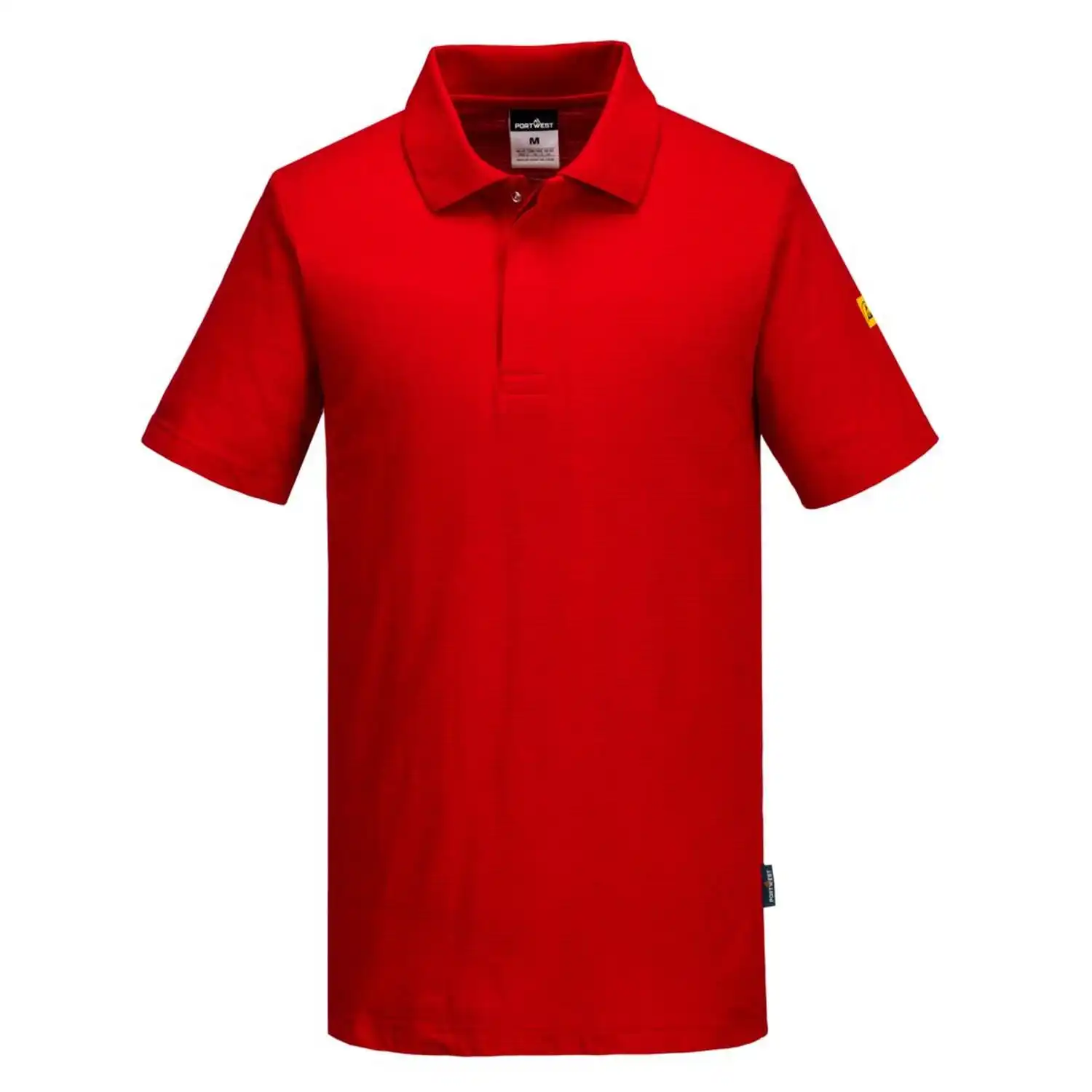 ESD Antistatik Polo-Shirt "AS21" in Rot, L - Thumbnail 1