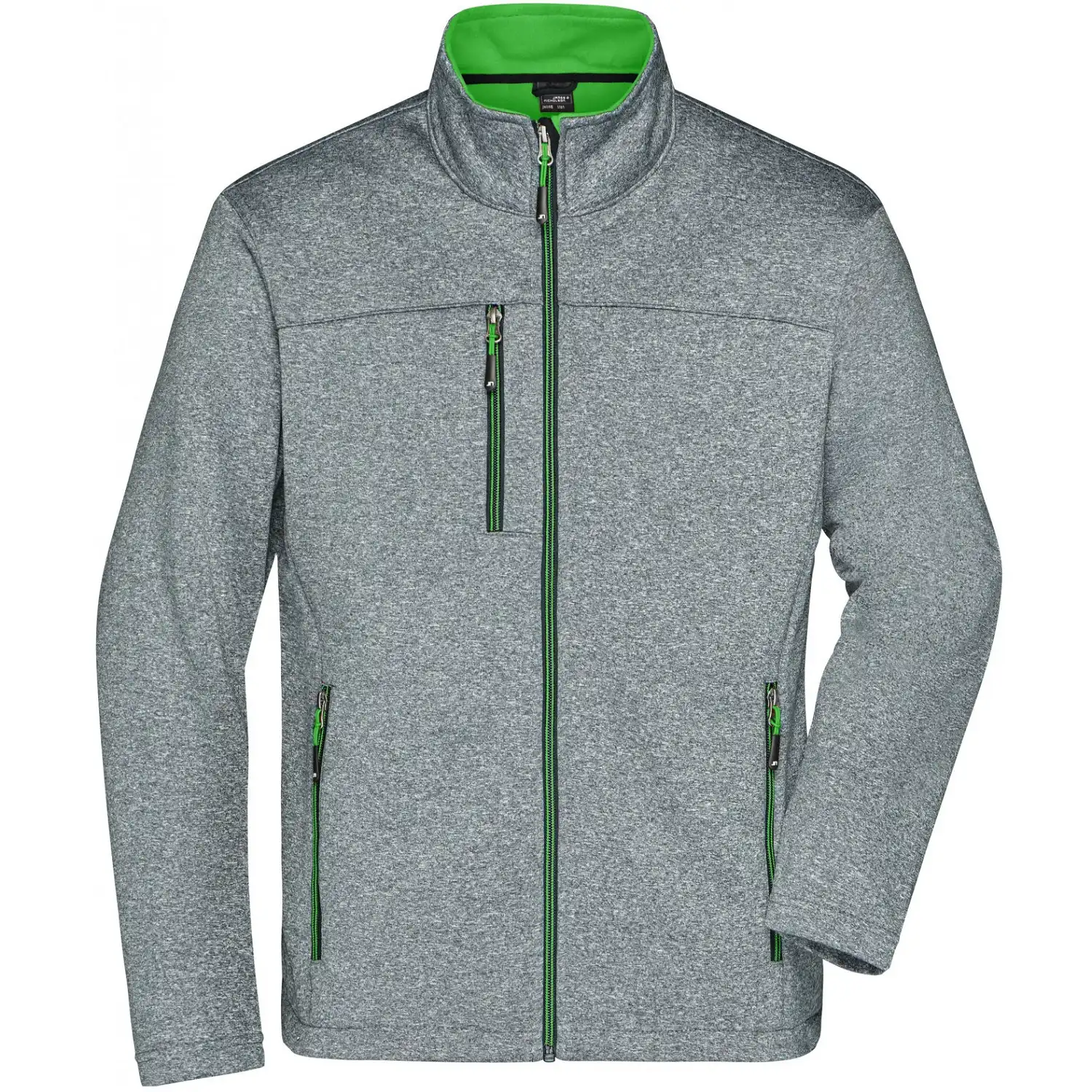 Softshell-Jacke "JN1148" in dark-melange/green, XL - Bild 1