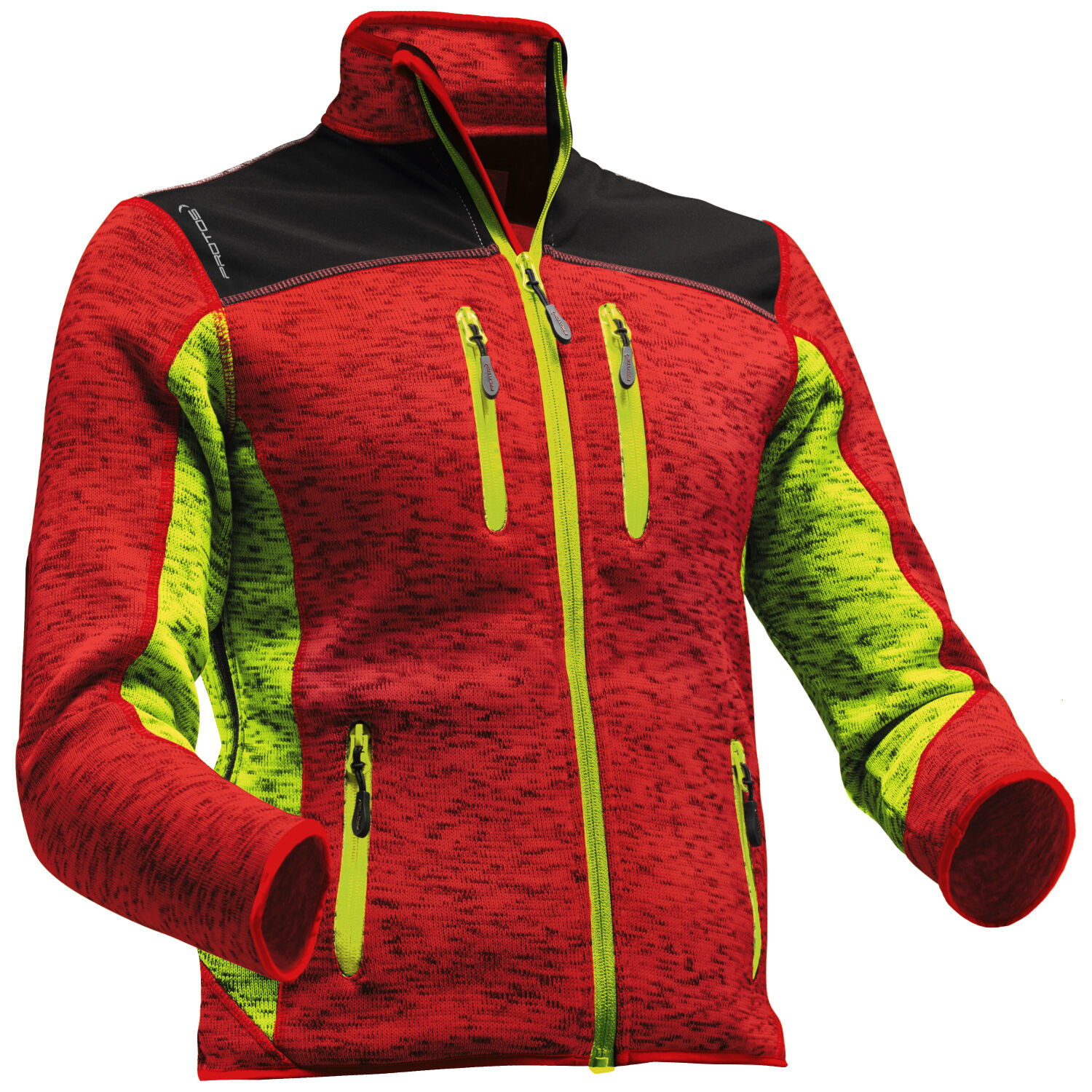 Inuit Jacke Kids "PROTOS®" in rot/neongelb, S - Thumbnail 1
