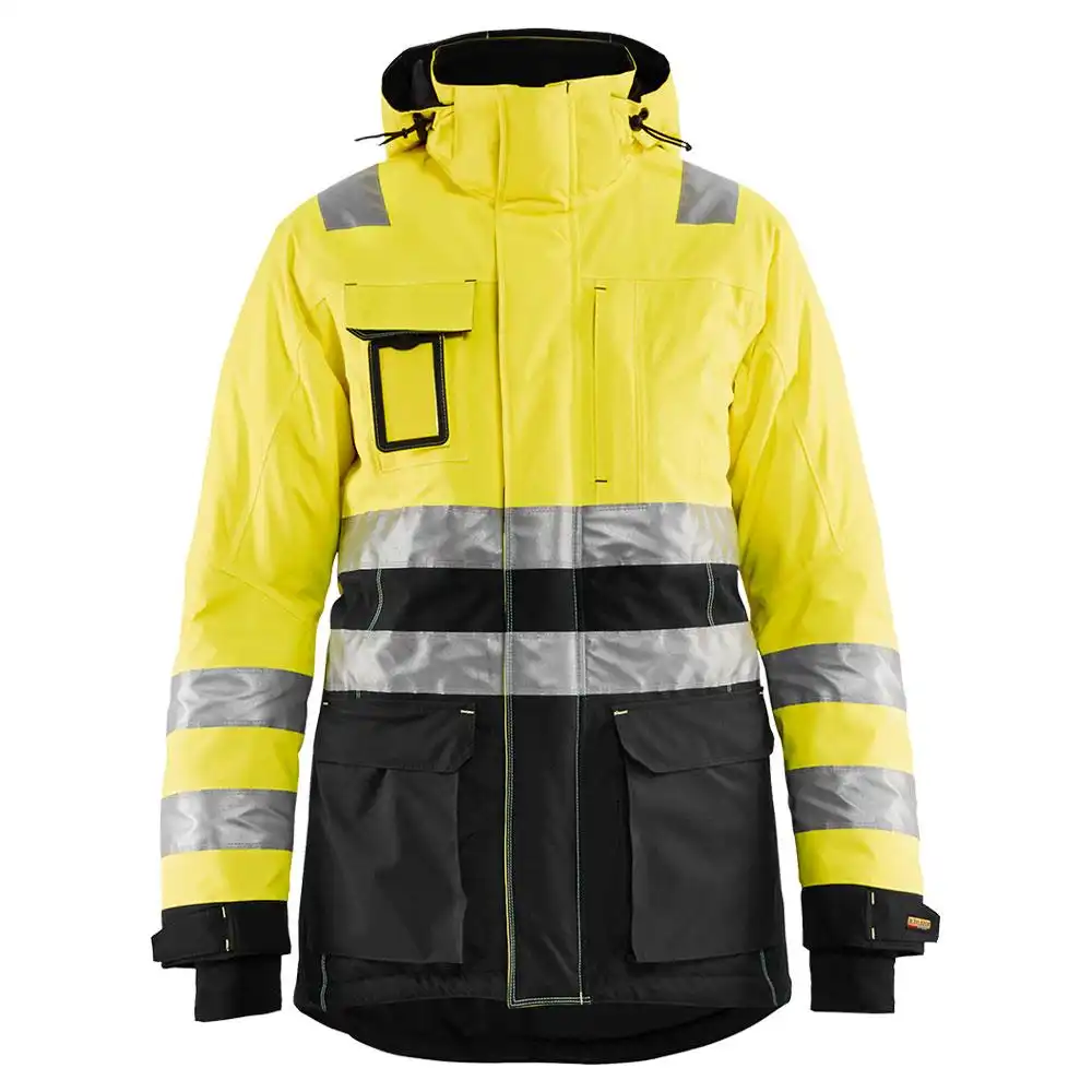 Damen Warnschutz Winterparka "4472" in gelb/schwarz, 3XL - Thumbnail 1