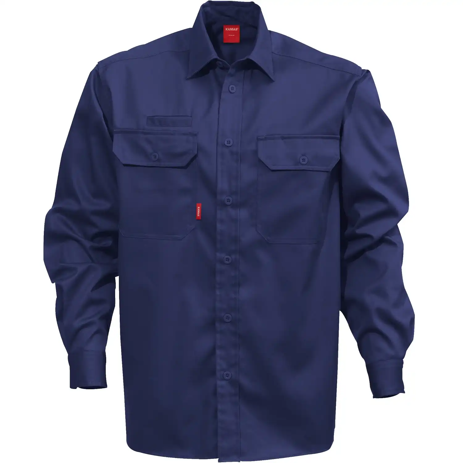 Arbeitshemd Langarm "7385 B60" in dunkelblau, S - Thumbnail 1
