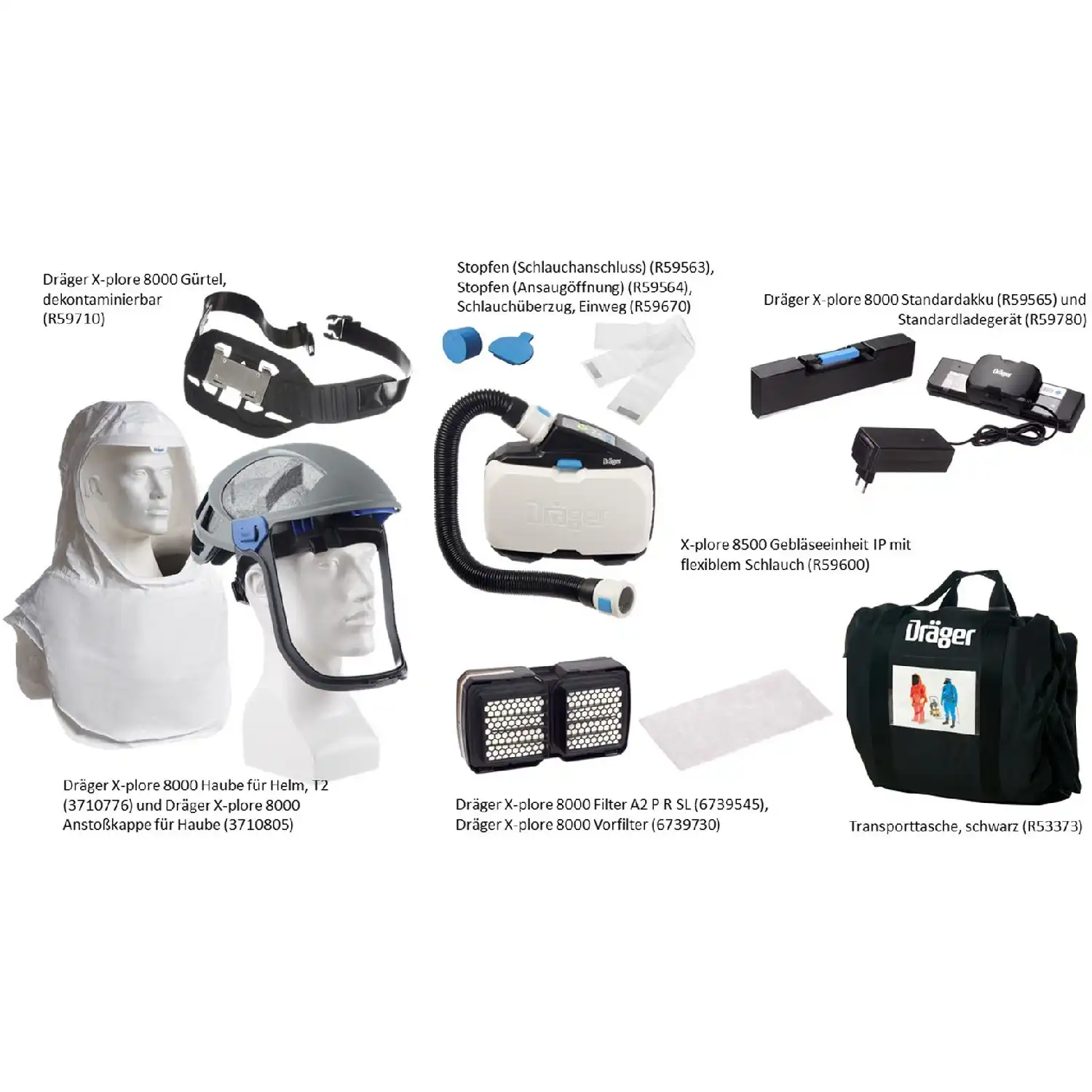 Gebläseatemschutz-Set Lackieren X-plore 8000 - Bild 1