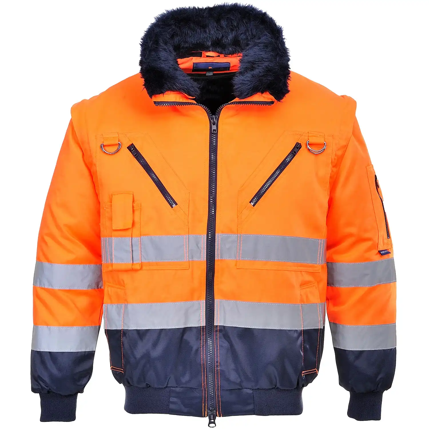 Warnschutz Pilotenjacke 3in1 "PJ50" in orange/marine, XL - Bild 1