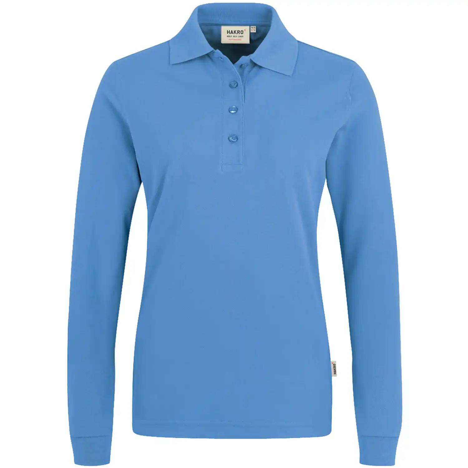 Damen-Langarm-Poloshirt "PERFORMANCE" 215 in malibu-blue, S - Bild 1