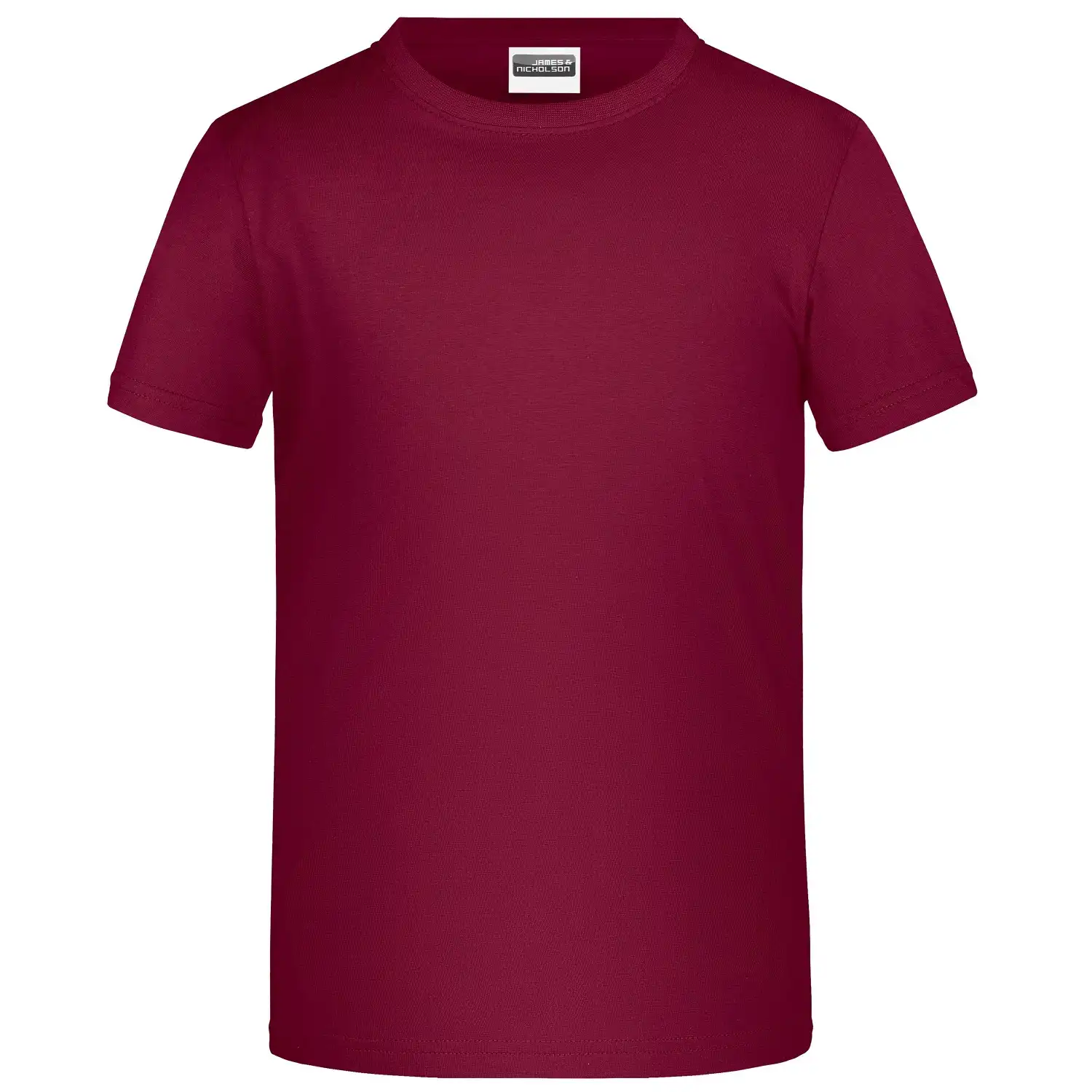 Kinder Basic T-Shirt Jungen "JN745" in wine, XS - Thumbnail 1