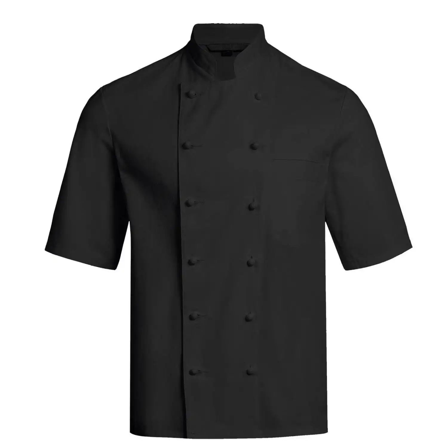 Kochjacke Kurzarm "5567" in schwarz, L - Thumbnail 1