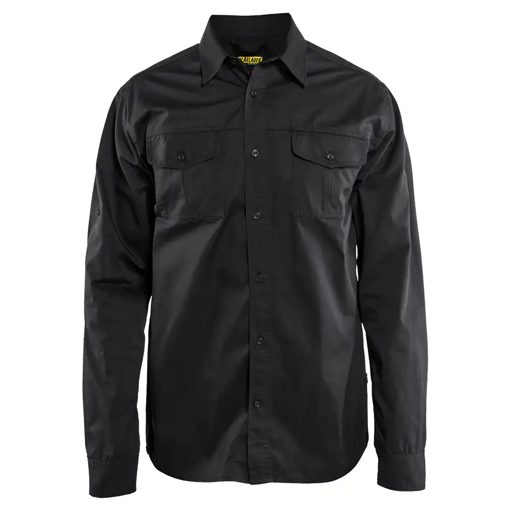 Arbeitshemd "3298" langarm in schwarz, XL - Thumbnail 1